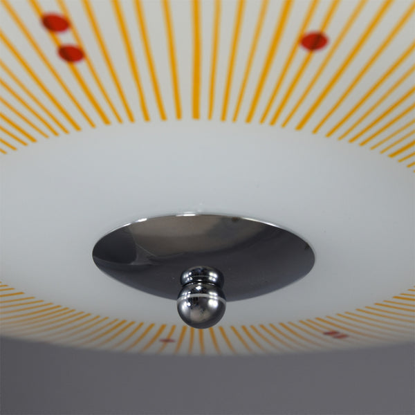 1950s-1960s Mid-Century Modern glass semi-flush/fixed ceiling light