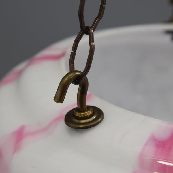 Substantial 1920s-1940s Flycatcher ceiling light with 
magenta marbling