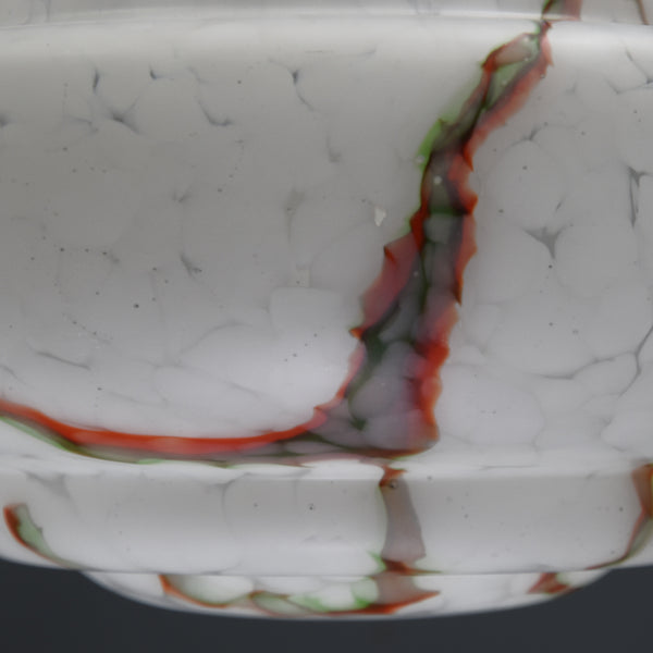 1920s-1940s Flycatcher ceiling light with red and green marbling