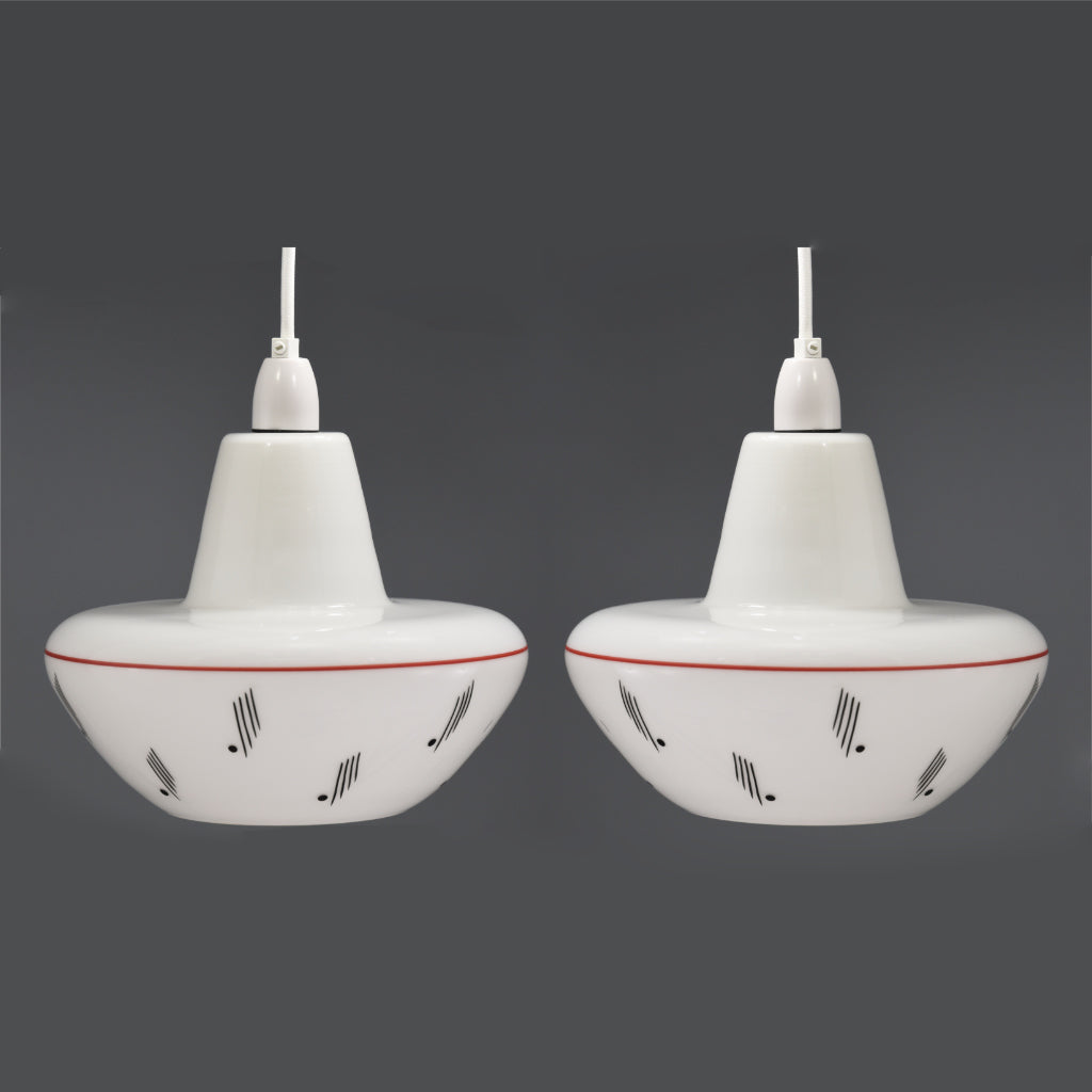 Pair of 1950s-1960s  Mid-Century Modern ceiling lights