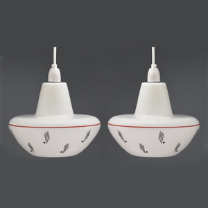 Pair of 1950s-1960s  Mid-Century Modern ceiling lights