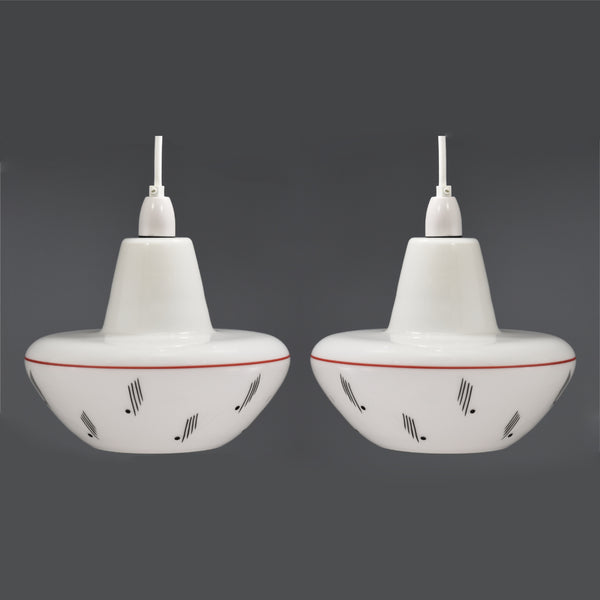 Pair of 1950s-1960s  Mid-Century Modern ceiling lights