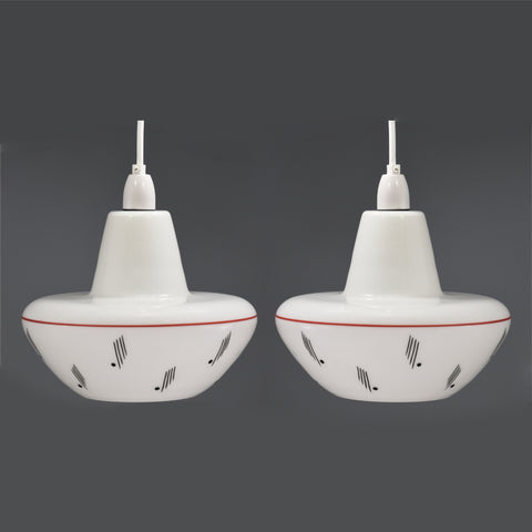 Pair of 1950s-1960s  Mid-Century Modern ceiling lights