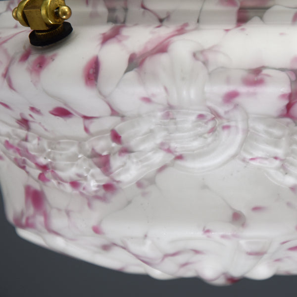 Semi-opaque white glass art deco flycatcher ceiling light