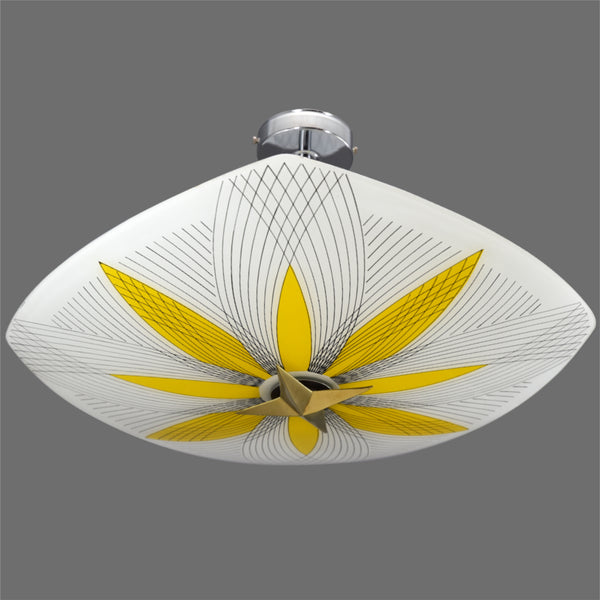 Napako Mid-Century Modern glass semi-flush/fixed ceiling light and two wall lights