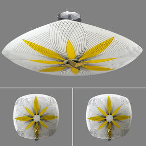 Napako Mid-Century Modern glass semi-flush/fixed ceiling light and two wall lights