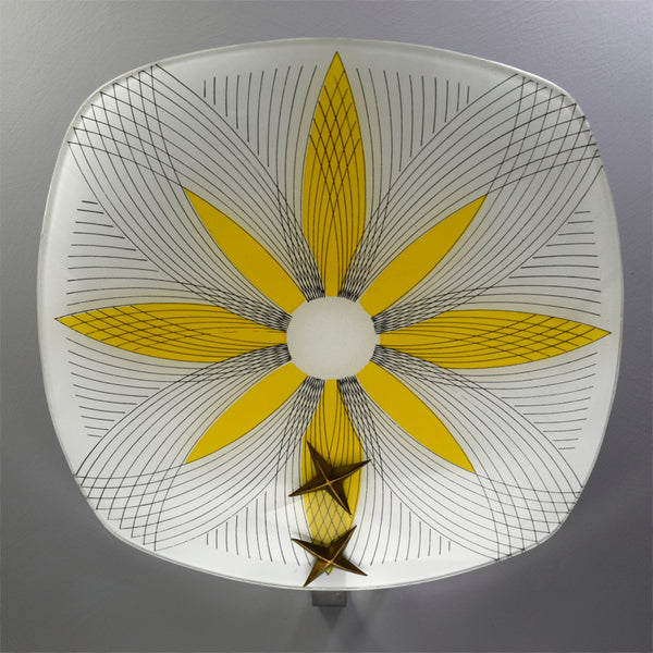 Mid-Century Modern white glass wall lights