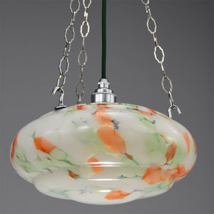 1930s-1950s flycatcher with orange and green marbling
