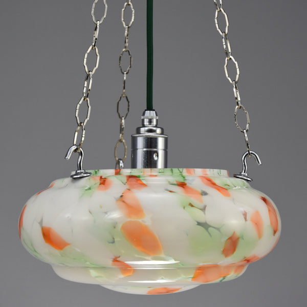 1930s-1950s flycatcher with orange and green marbling