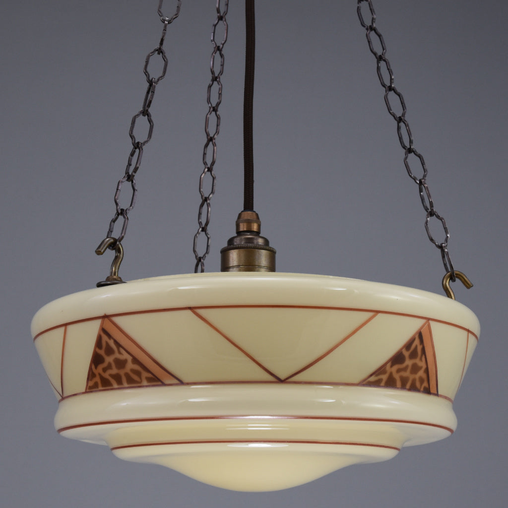 Art Deco white glass flycatcher ceiling light