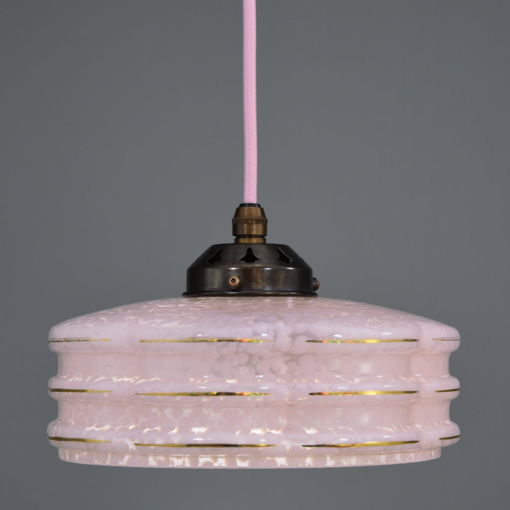 1930s-1950s Set of 3 period pendant light shades