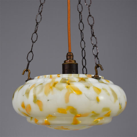 1940s-1950s white glass flycatcher ceiling light