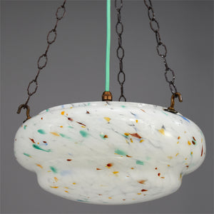 1950s flycatcher ceiling light with multi colour flecks