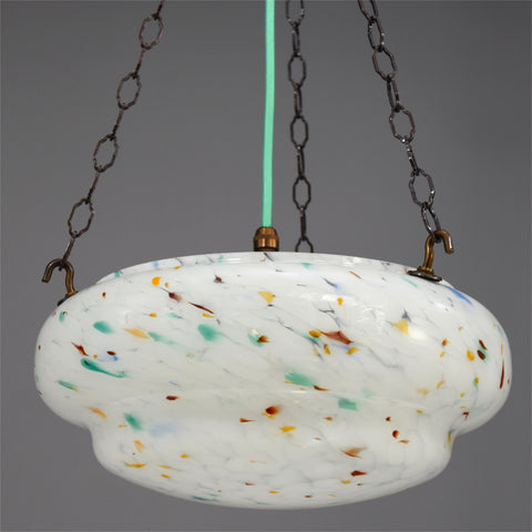 1950s flycatcher ceiling light with multi colour flecks
