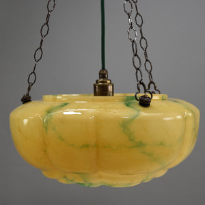 Art Deco Flycatcher hanging glass bowl ceiling light