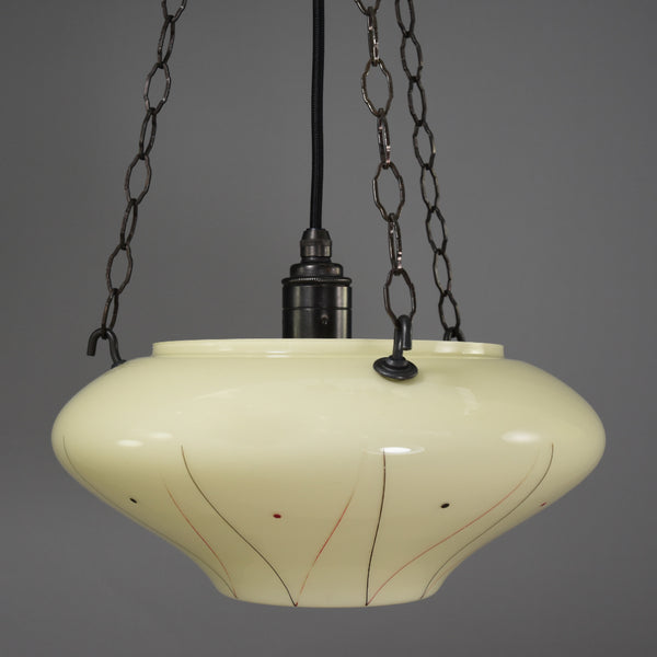 Mid-Century Modern 1950s cream opaline glass flycatcher