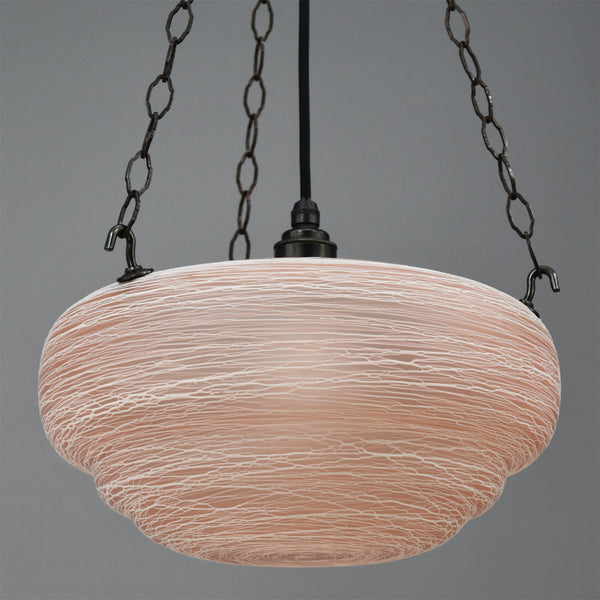 Mid-Century Modern pink glass flycatcher 
