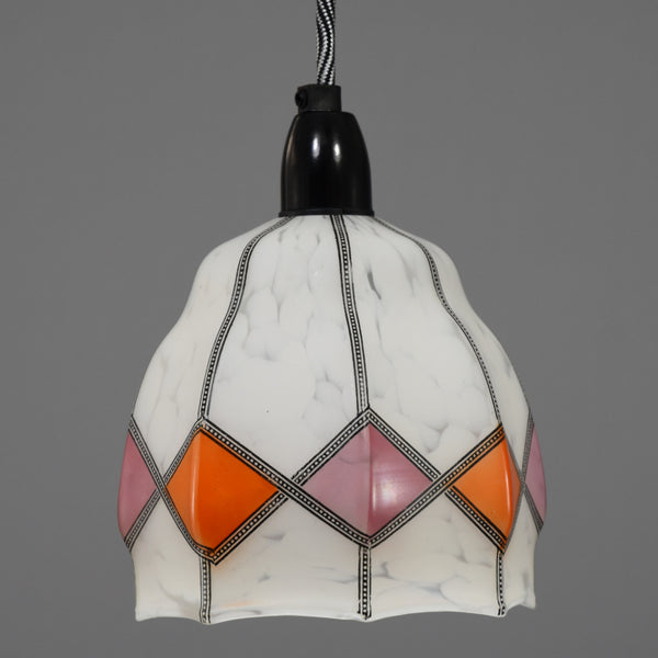 1920s-1930s Glass pendant light shade