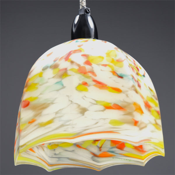 1930s-1940s multi-colour hexagonal glass pendant light 