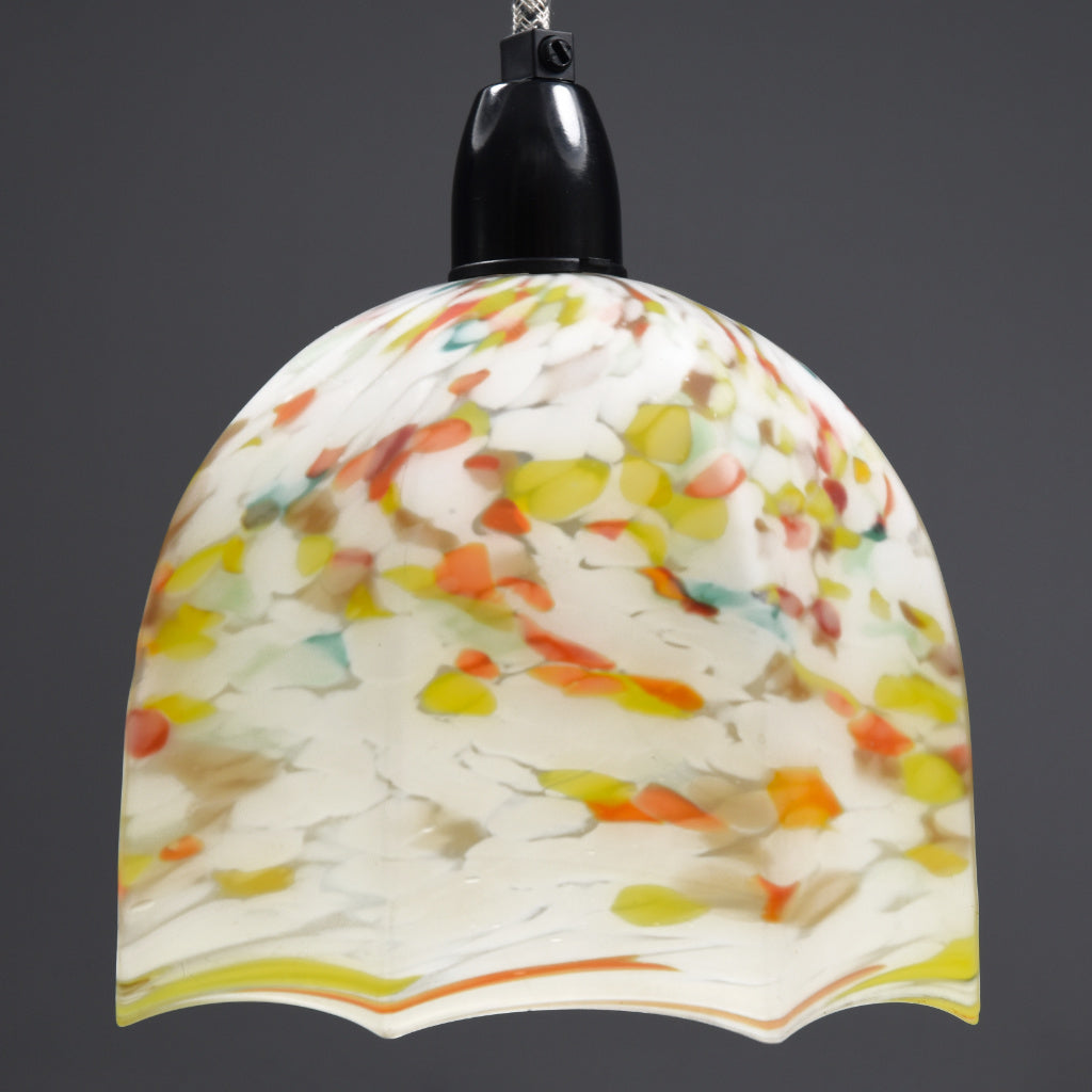1930s-1940s multi-colour hexagonal glass pendant light 