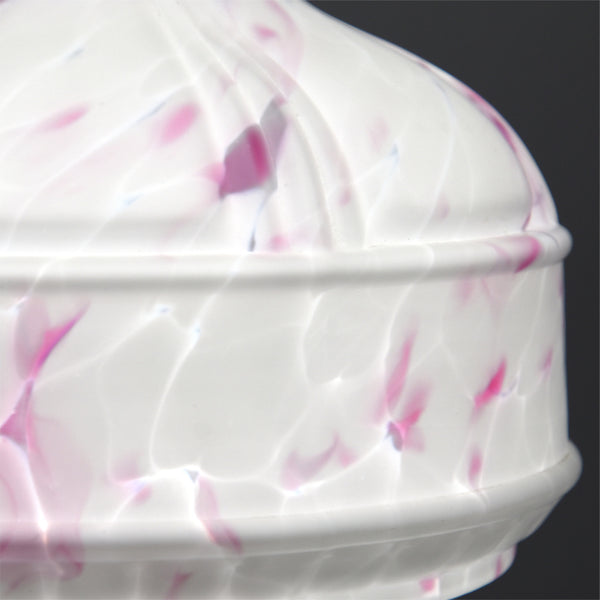 1940s/1950s Art Deco glass ceiling pendant light with dark pink marbling