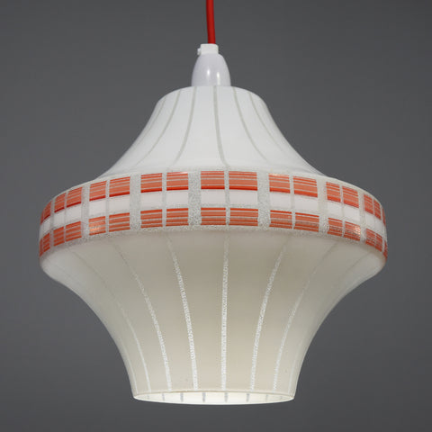 1950s-1960s retro white glass pendant shade