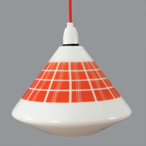 1960s White glass pendant light