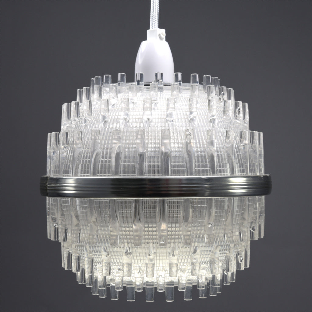 1960s space age clear perspex pendant ceiling light 