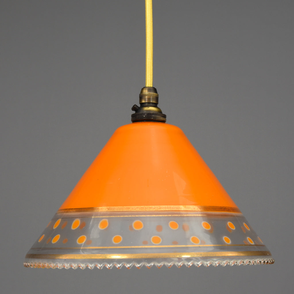 1950s-1960s deep coolie shape pendant light