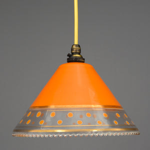 1950s-1960s deep coolie shape pendant light