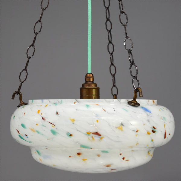 1950s flycatcher ceiling light with multi colour flecks