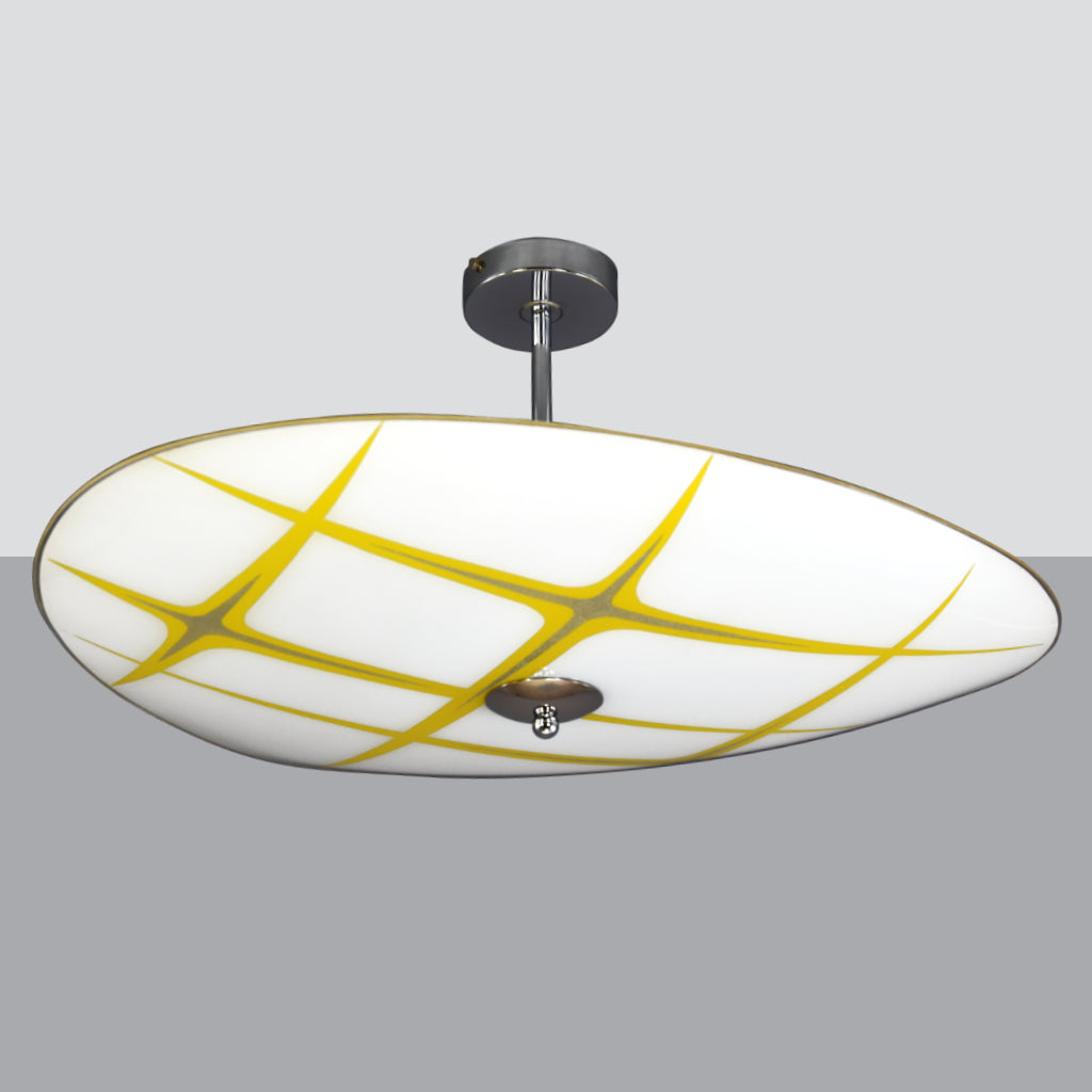 Napako Mid-Century Modern ceiling light with yellow cosmic star pattern