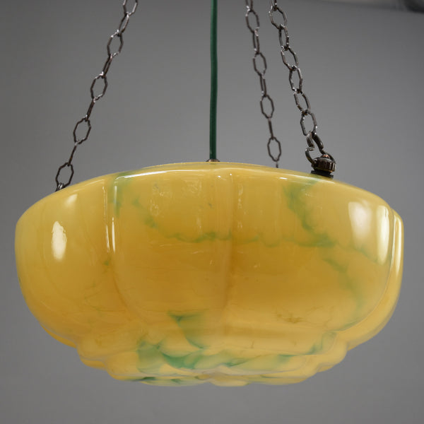 Art Deco Flycatcher hanging glass bowl ceiling light
