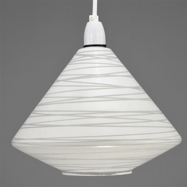 1950s-1960s Mid-Century Modern frosted glass pendant