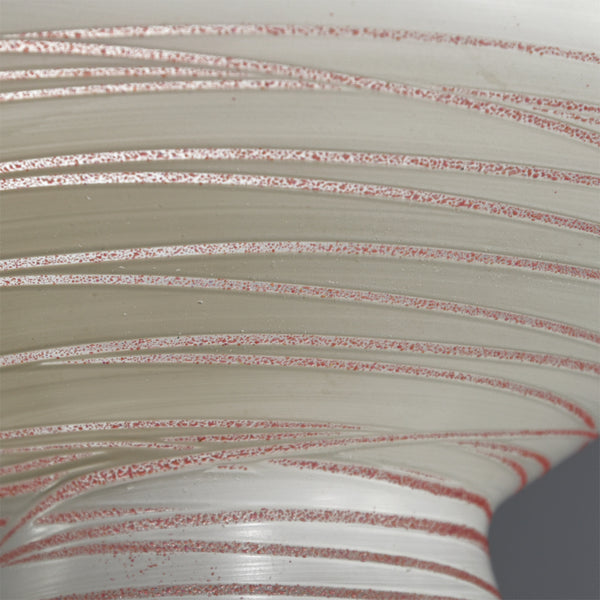 Mid Century Modern White glass shade with pink swirl pattern