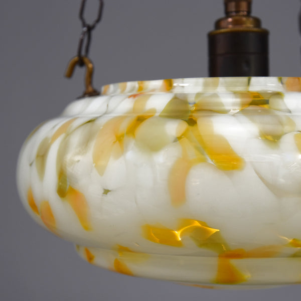 1940s-1950s white glass flycatcher ceiling light