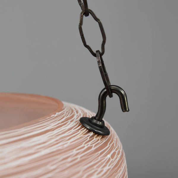 Mid-Century Modern pink glass flycatcher 