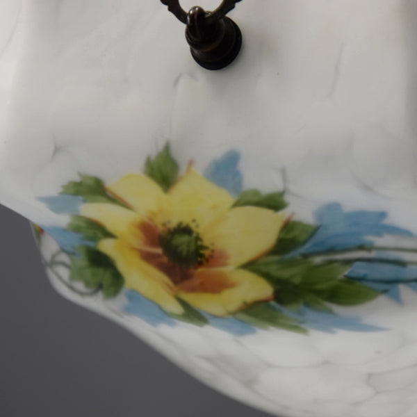 Stunning 1920s-1940s Hexagonal design deep bowl flycatcher with coloured clematis flowers