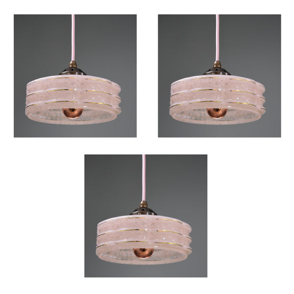 1930s-1950s Set of 3 period pendant light shades