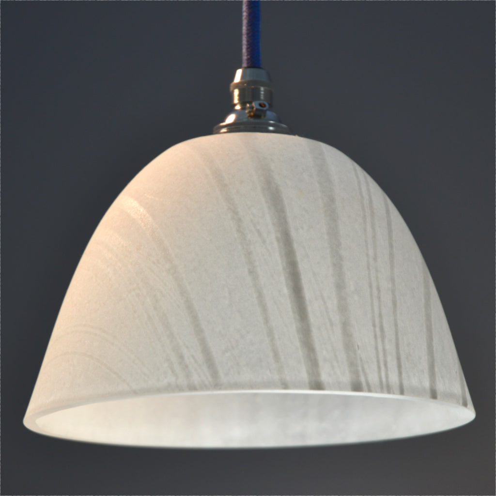 'Landlines' hand made pate de verre glass pendant shade/ceiling light white