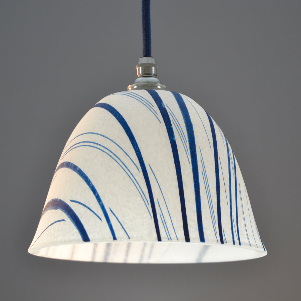 Blue and white ceiling outlet light