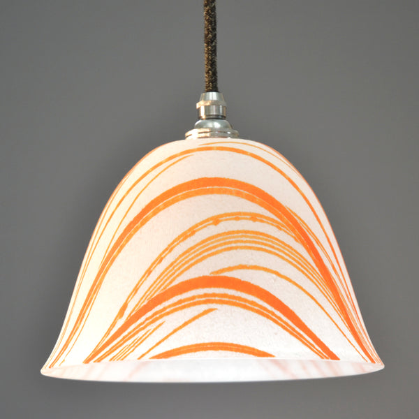 Landlines Pate de verre glass Pendant/Ceiling lights white and orange