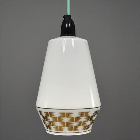 Mid-Century Modern French white glass ceiling light