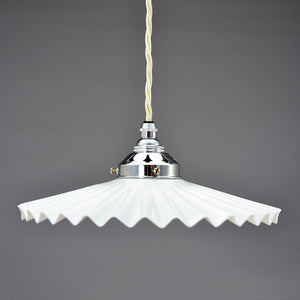 French white glass fan Ceiling Light/Pendant Light