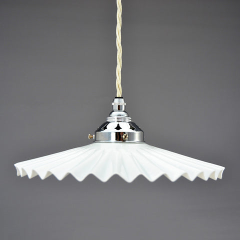 French white glass fan Ceiling Light/Pendant Light