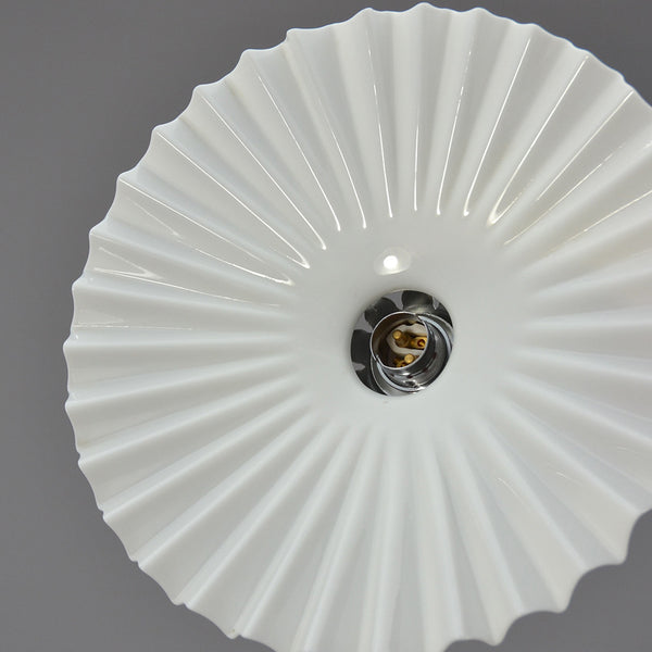 French white glass fan Ceiling Light/Pendant Light