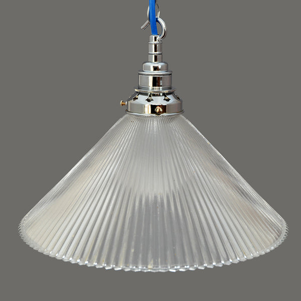 1950s/1960s Holophane prismatic glass Ceiling/Pendant Light