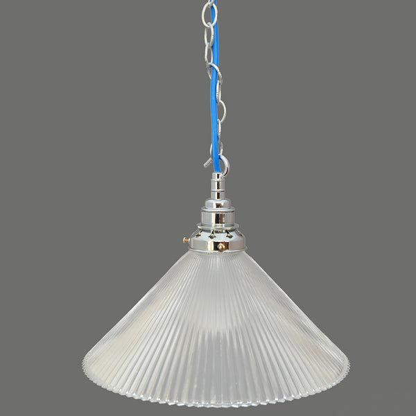 1950s/1960s Holophane prismatic glass Ceiling/Pendant Light