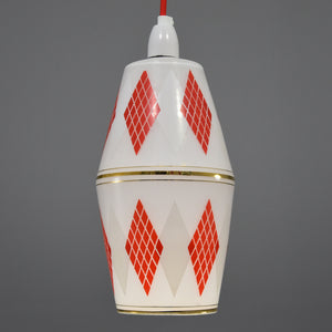 Mid-century modern white glass ceiling light