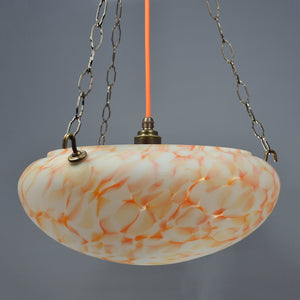Orange Flakestone Art Deco Fycatcher glass bowl ceiling light
